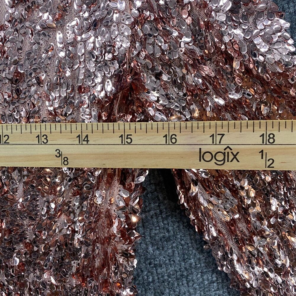 Akira Dress Women L Pink Sequin Embellished Shimmer Evening Mini Cocktail Prom - Picture 7 of 8